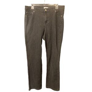 Womens Jaclyn Smith Angel Fit Black Size 16 Straight Leg Mid Rise Jeans 5 Pocket